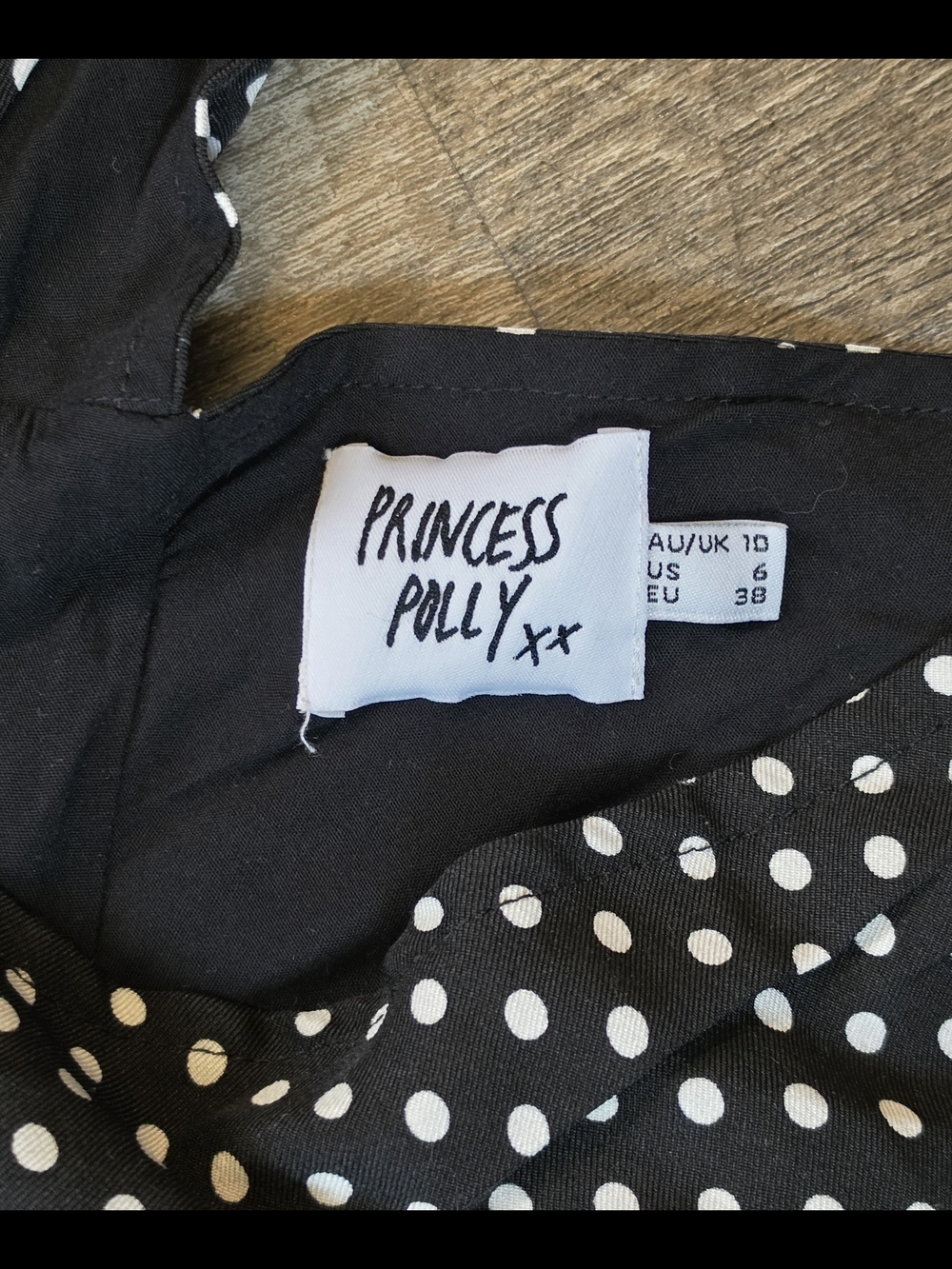 Princess Polly X Asos Nellie Mini Dress Womens 6 Black & White Polka Dot Pinup - Picture 7 of 12